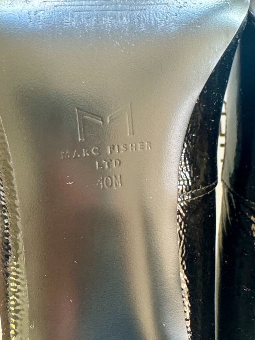MARC FISHER Hesla Black Patent Leather Cone Heel Pump - Picture 11 of 12